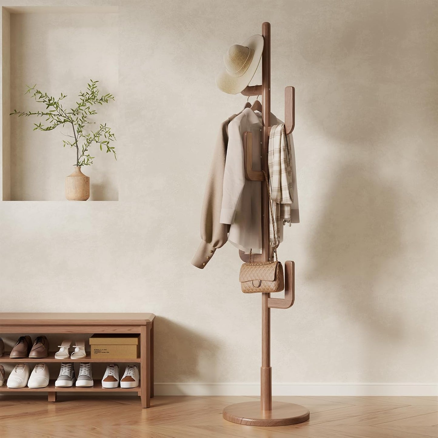 Porte-manteau cactus en bois