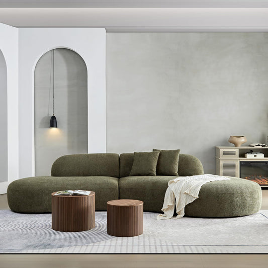 Canapé modulaire 6 places en tissu bouclé