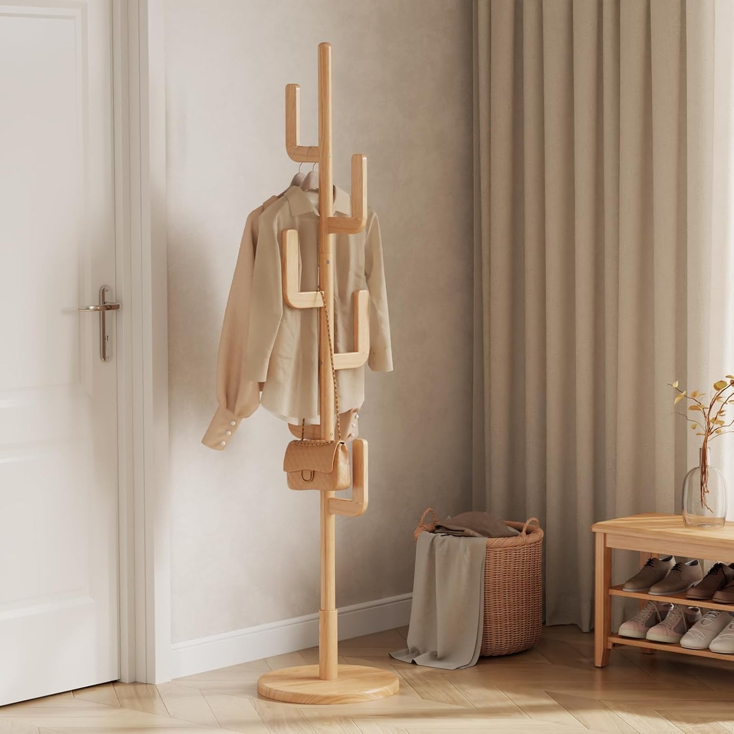 Porte-manteau cactus en bois