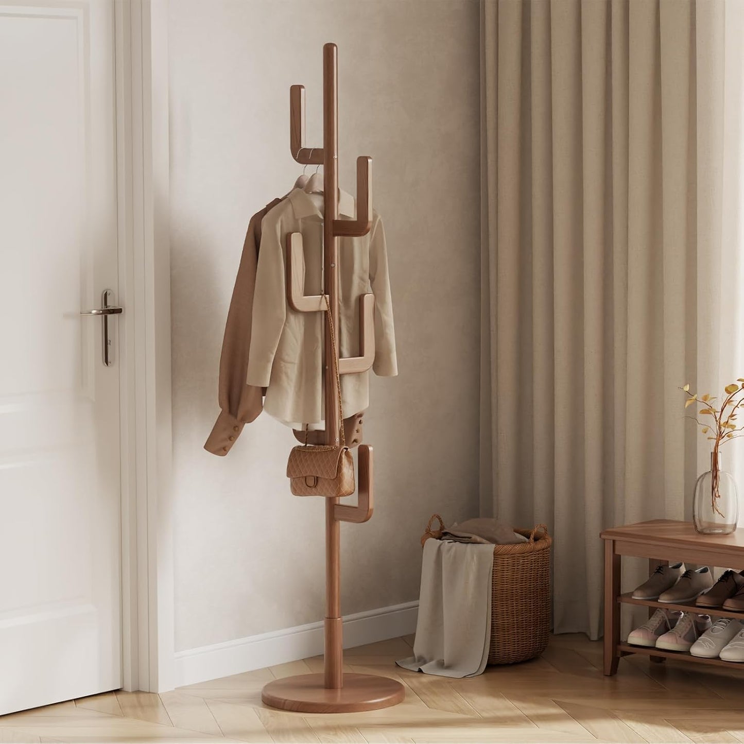 Porte-manteau cactus en bois