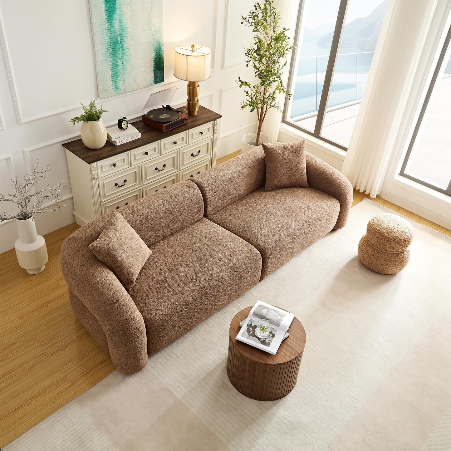 Canapé 3 places moderne en tissu bouclé HAMORE