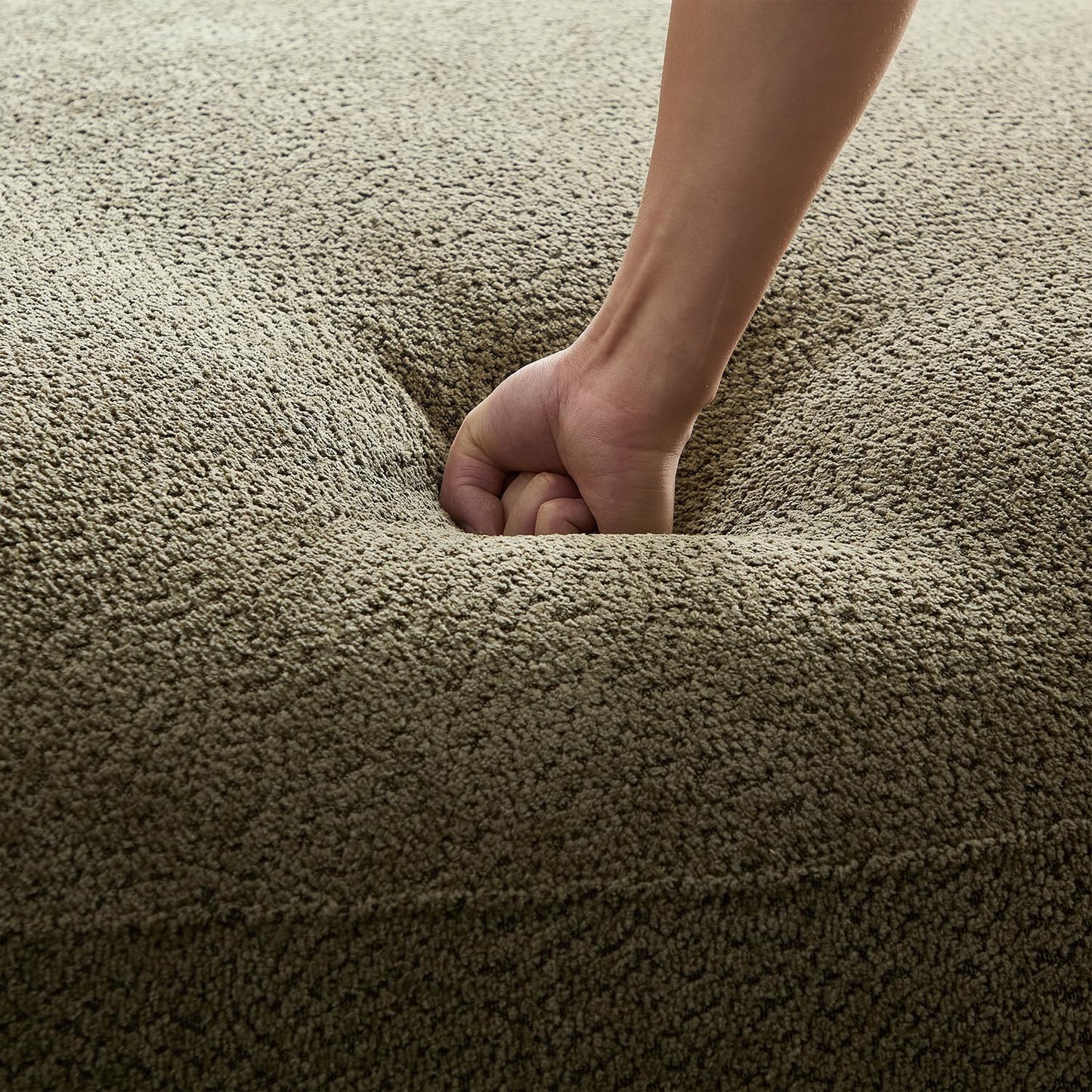 Canapé modulaire 6 places en tissu bouclé