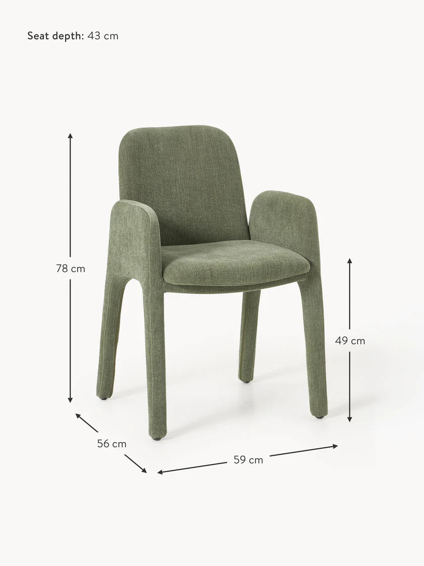 Chaise rembourrée avec accoudoirs Selena