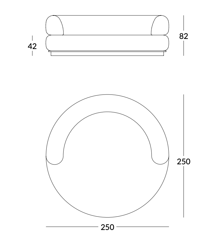 Canapé rond  SOLITO - "Haute couture"