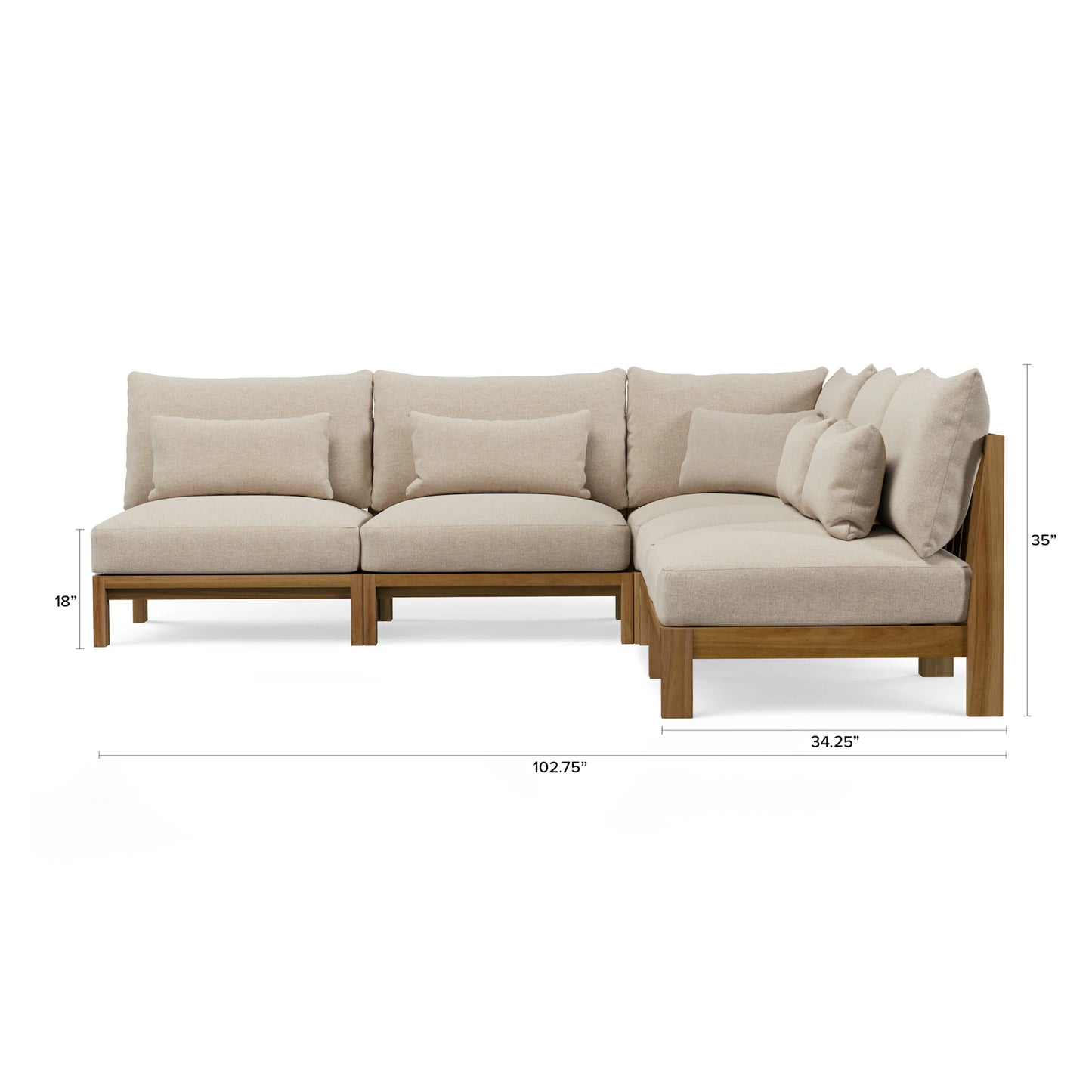Canapé d'extérieur modulaire sans accoudoirs NEMO