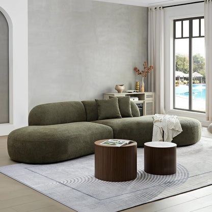 Canapé modulaire 6 places en tissu bouclé