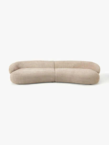 Canapé 4 places en peluche-bouclette Alba